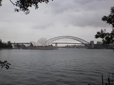 Oper von Sydney und Harbour Bridge von Mrs. Macquarie Punkt aus gesehen